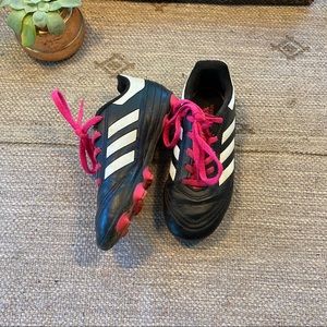 Adidas soccer cleats black/ pink youth size 12